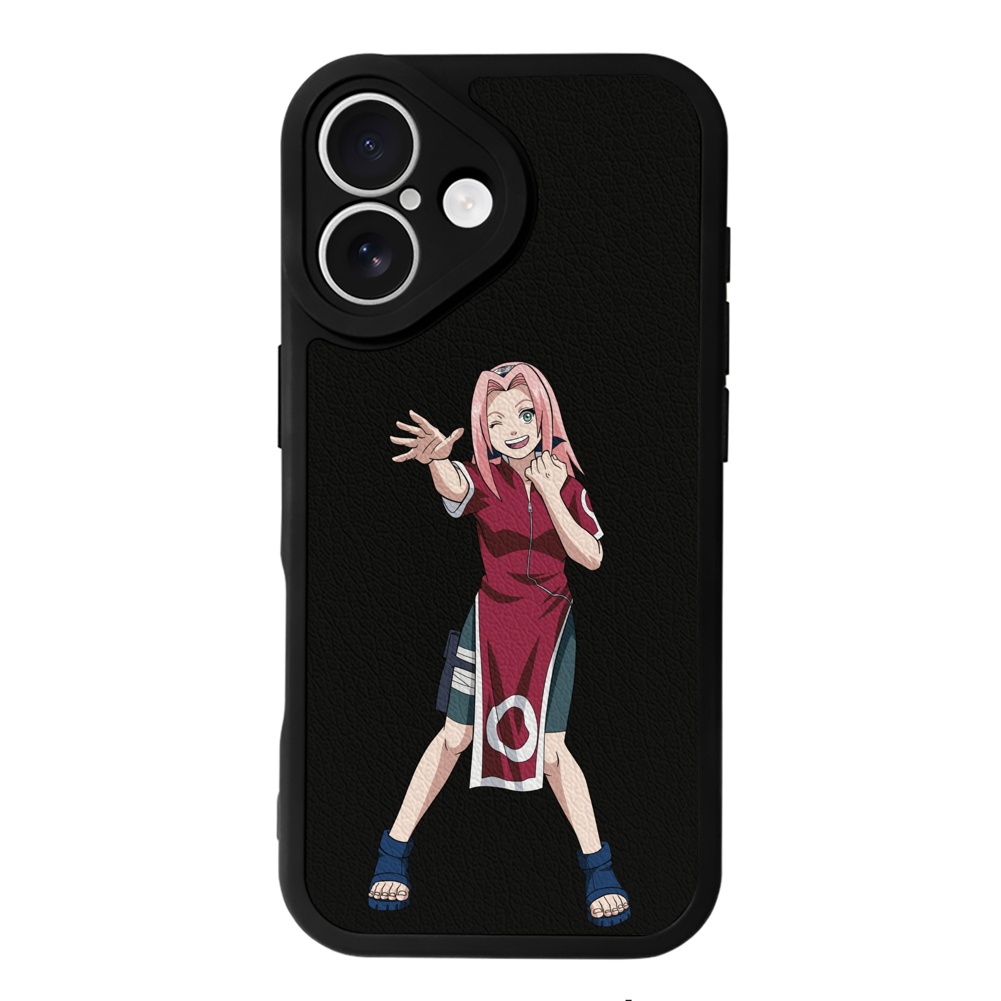 （画像用） NARUTO -ナルト- 春野サクラ Haruno Sakura 【iPhone 16シリーズ対応】シリコンスマホケース（レザー調） 材質：シリコン